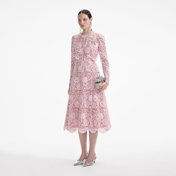 Self-Portrait Jackets & Blazers - SELF-PORTRAIT PINK FLOWER LACE JACKET, brand new, never worn, no flaws.